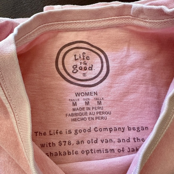 5 for $15 🦋 LIFE IS GOOD | "Snowflake" Longsleeve T-Shirt in Pink - Picture 5 of 6